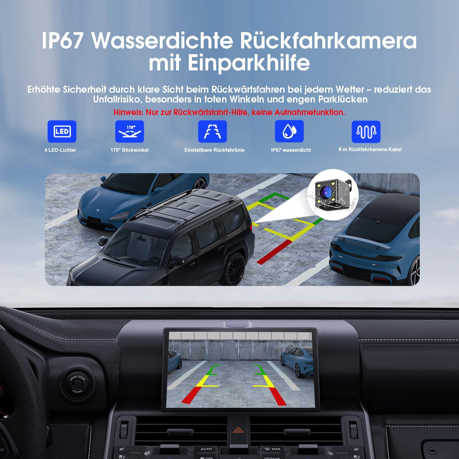 Detalle 2 de Avylet 9,26'' CarPlay sans Fil avec Caméra de Recul — Écran tactile portable et navigation GPS
