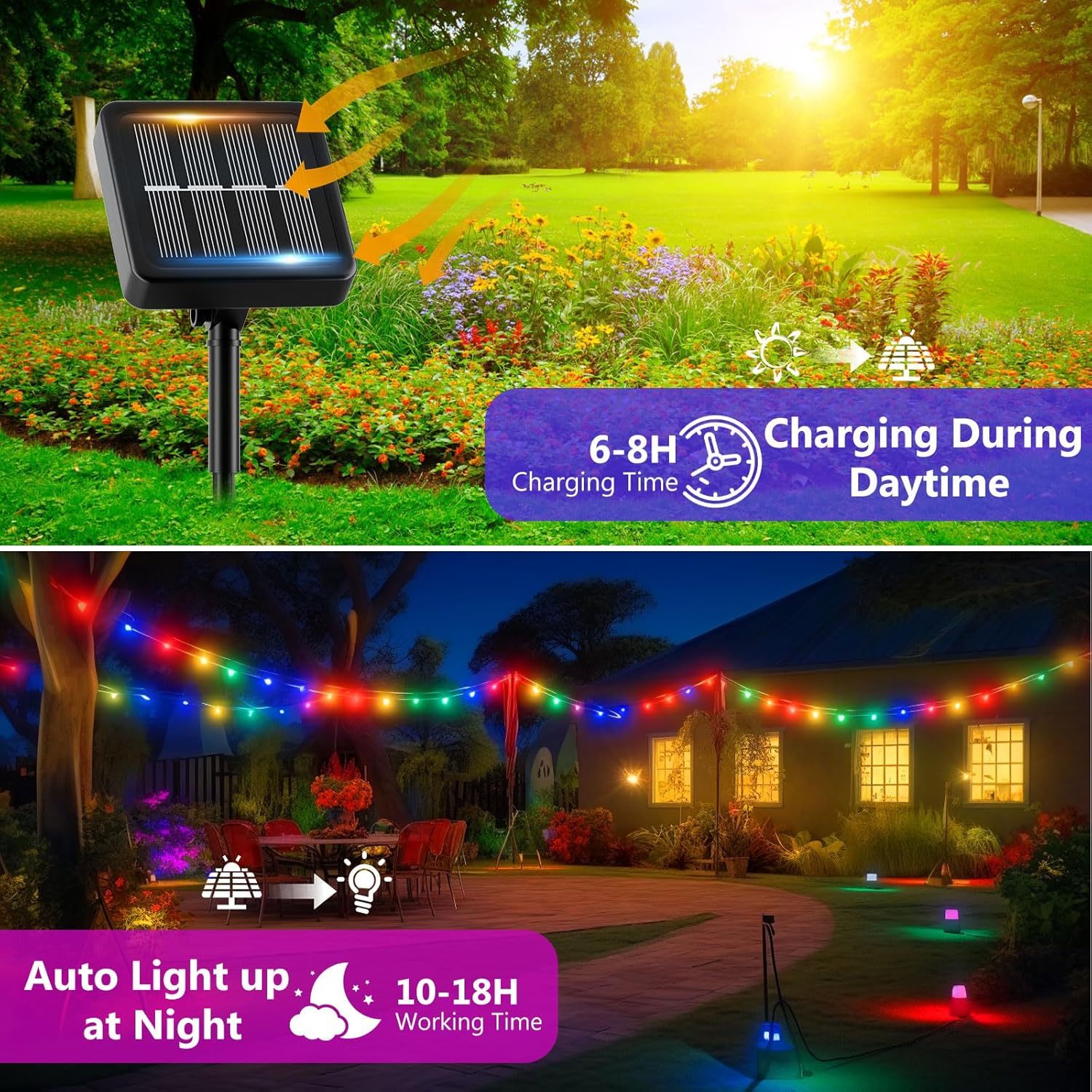 Thumbnail 1 de Solar Lichterkette Außen 3x12 m – 120 LED, IP65, 8 Modi, wetterfest