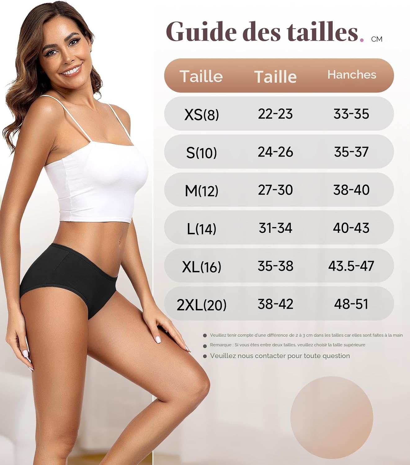 Thumbnail 6 de Culottes Femme Coton Élasticité Parfaite – Lot de 6, Taille Moyenne – Confort Respirant