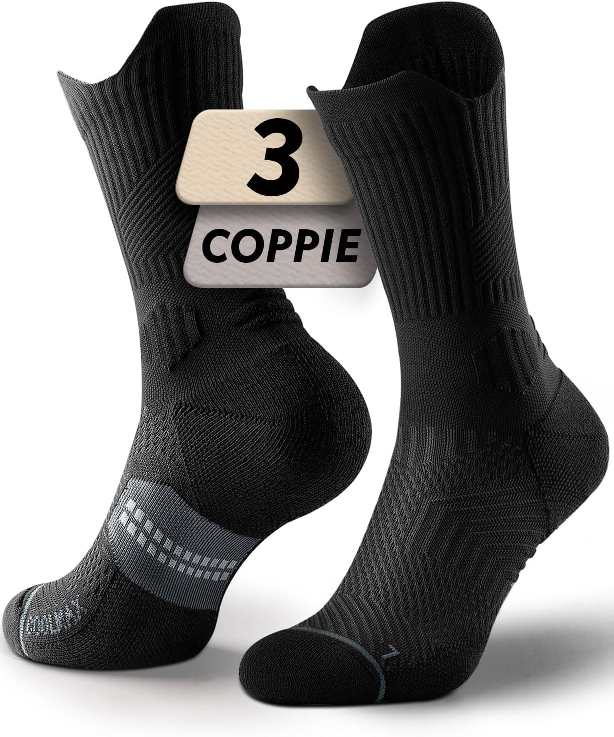 Detalle de Calzini da Running Compression in Bamboo con Coolmax – Anti-Vesciche e Comfort a Zona a Rete