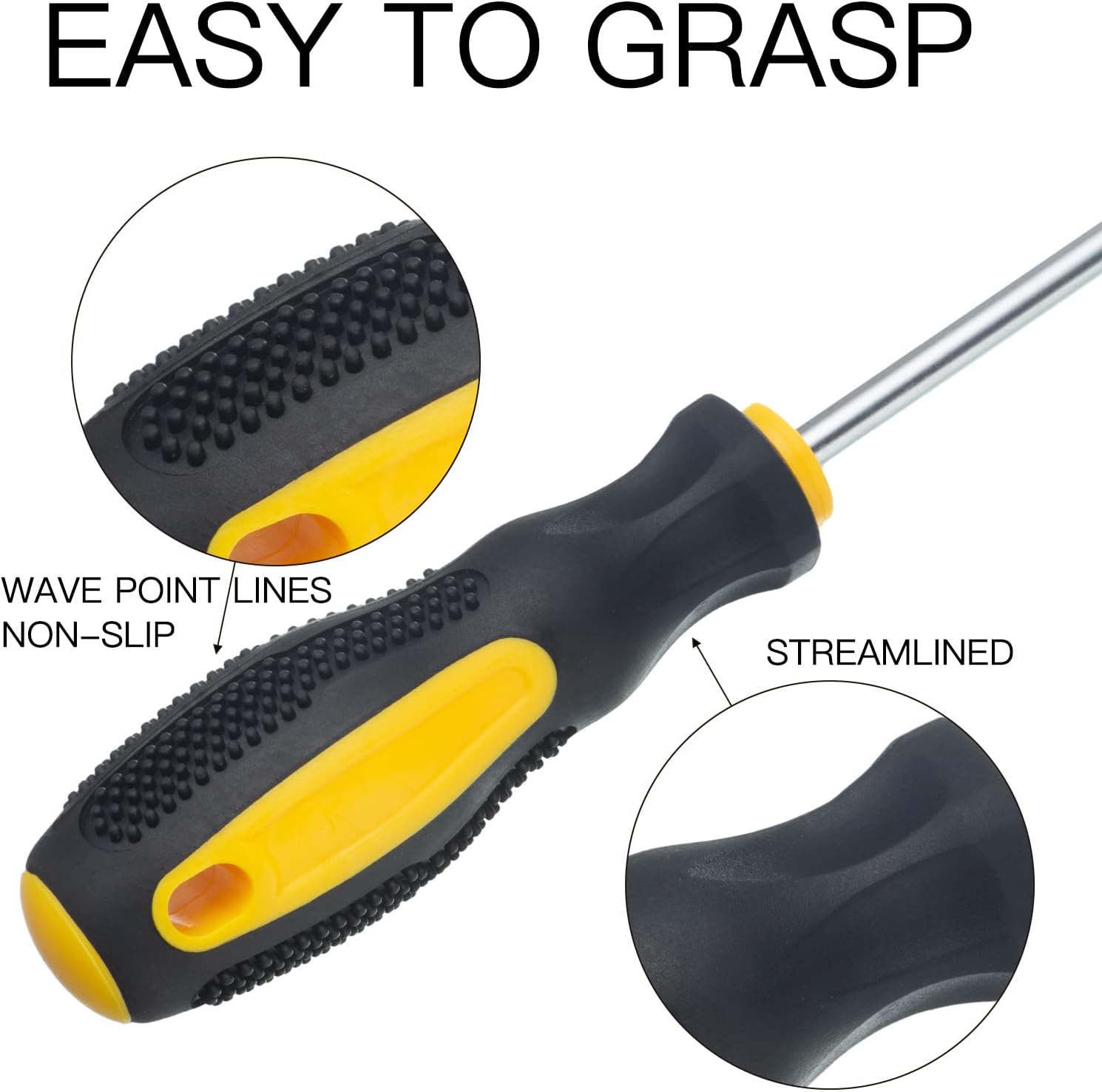 Thumbnail 3 de HPMAISON 7-teiliger Schraubendreher-Satz aus Chrom-Vanadium-Stahl mit magnetischer Spitze (4 Kreuz, 3 flach)