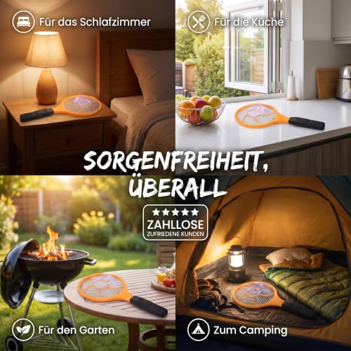 Detalle 2 de GOODS+GADGETS Elektrische Fliegenklatsche – Elektro Mückenklatsche