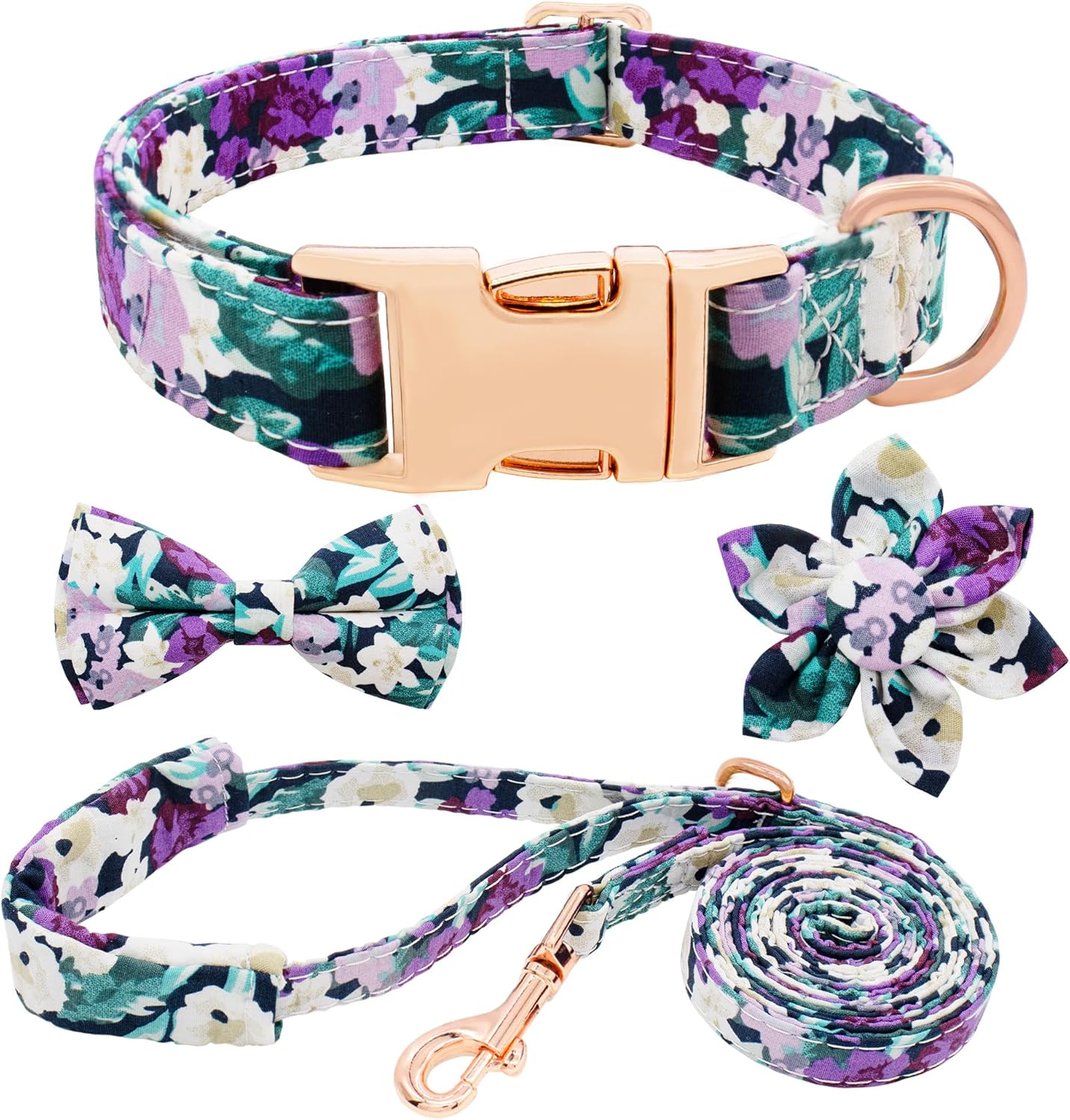 Detalle de Dote on Dog Collar and Lead Set Deep Purple XS