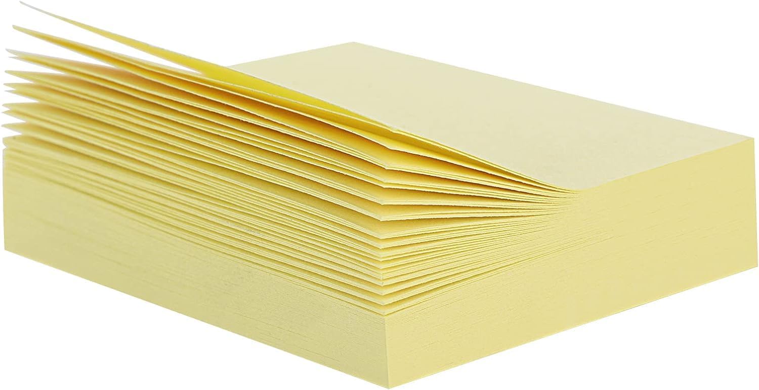 Detalle de ZCZN 2400 Foglietti Adesivi Giallo Chiaro – 24 Blocchi da 100 Fogli ciascuno (51 x 38 mm), 2400 Fogli, PET, FSC