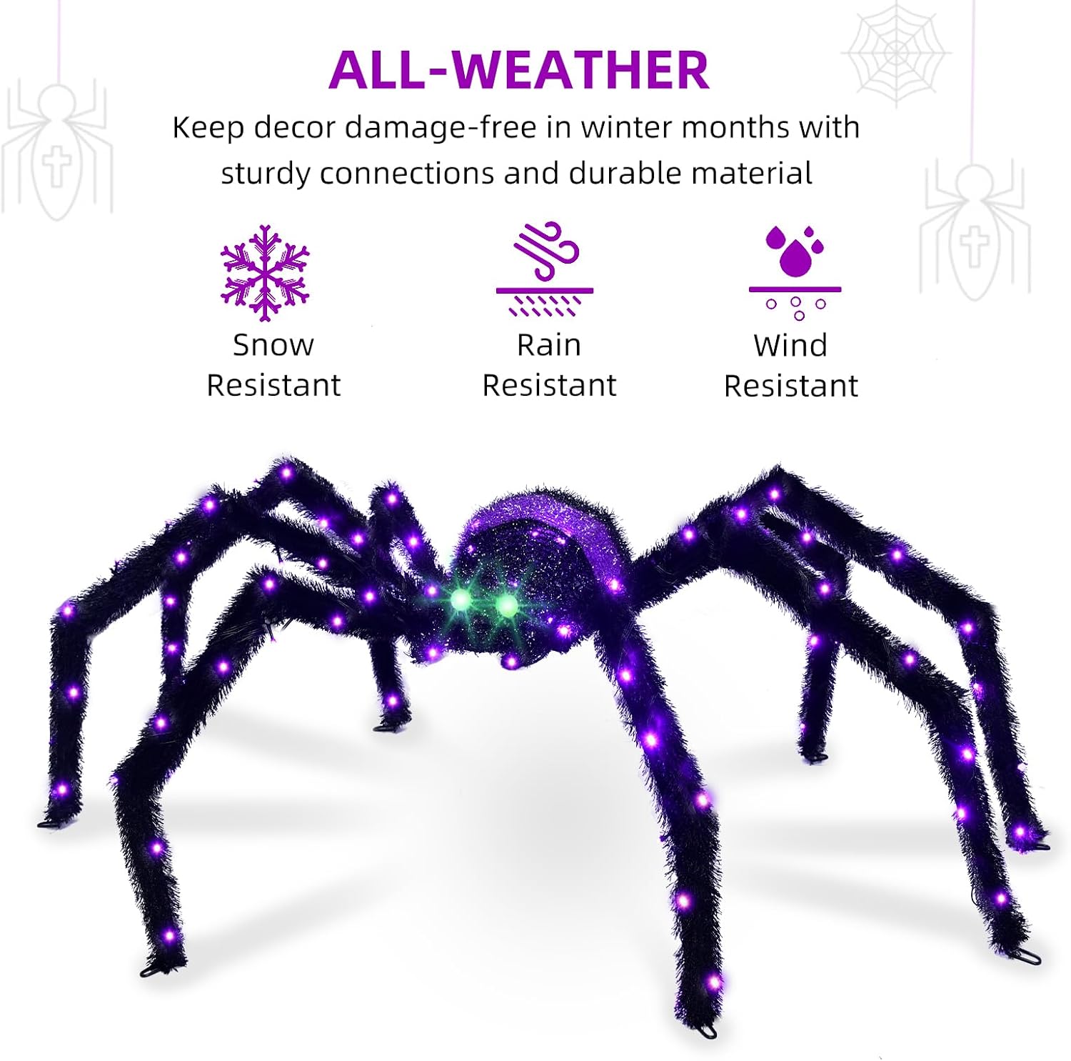 Detalle 1 de HOYECHI light-up spider with 90 LED lights