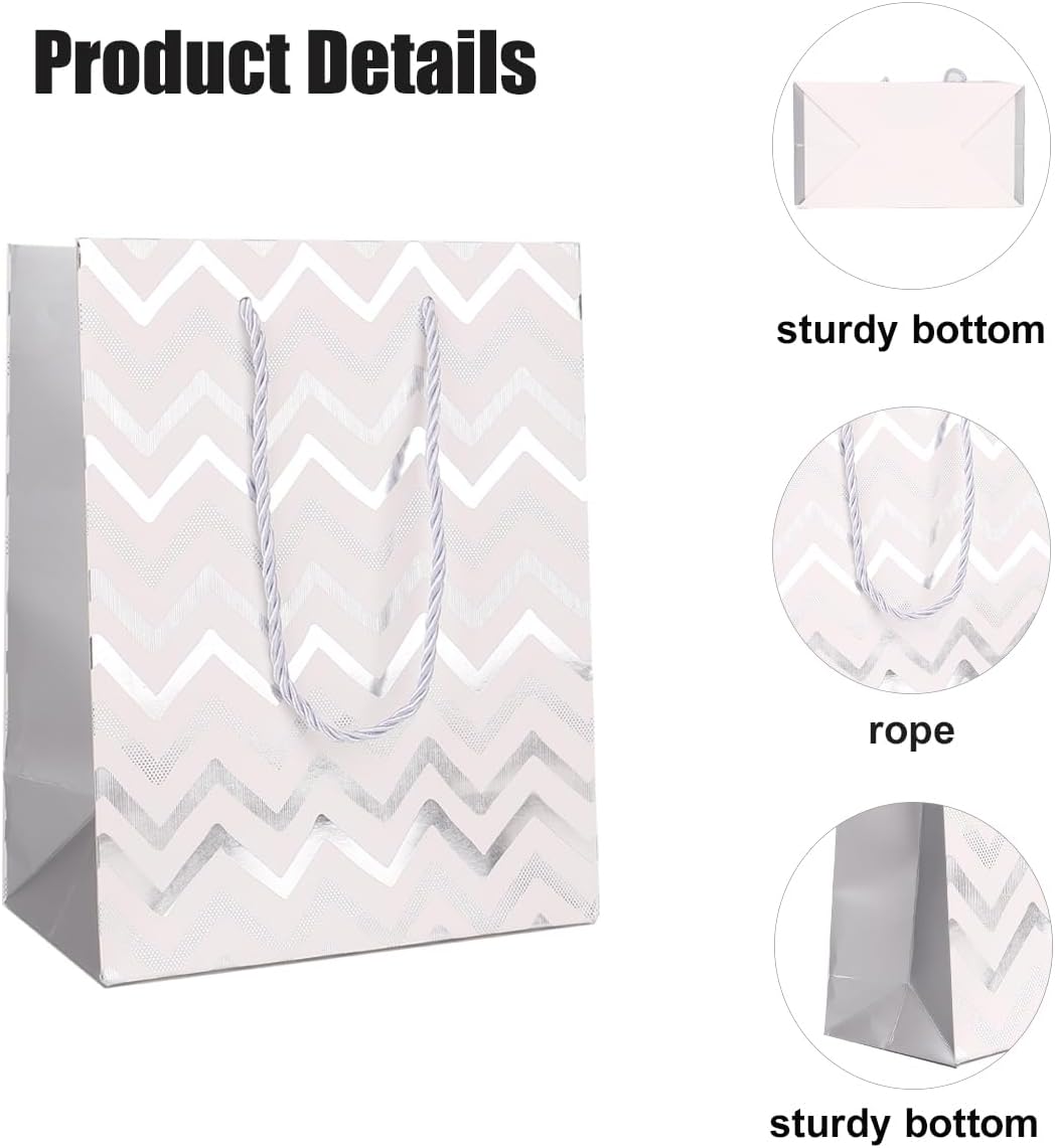 Thumbnail 3 de 12pcs 9in Gift Bags Silver