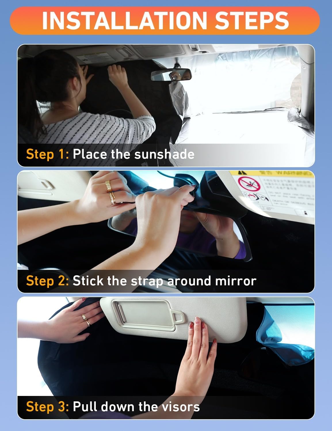 Detalle de EcoNour Windshield Sunshade for Subaru Outback (2020-2025): UV & Heat Blocking Front Window Cover