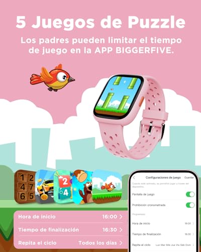Detalle de BIGGERFIVE Pulsera inteligente para niñas, monitor actividad