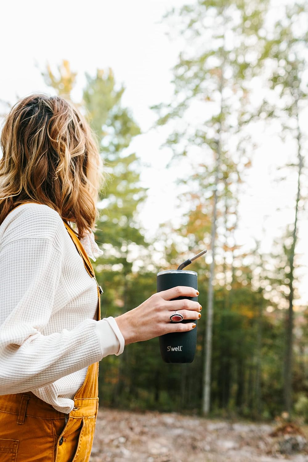 Thumbnail 1 de S'well Onyx 530ml Tumbler with Lid, Triple-Insulated Stainless Steel