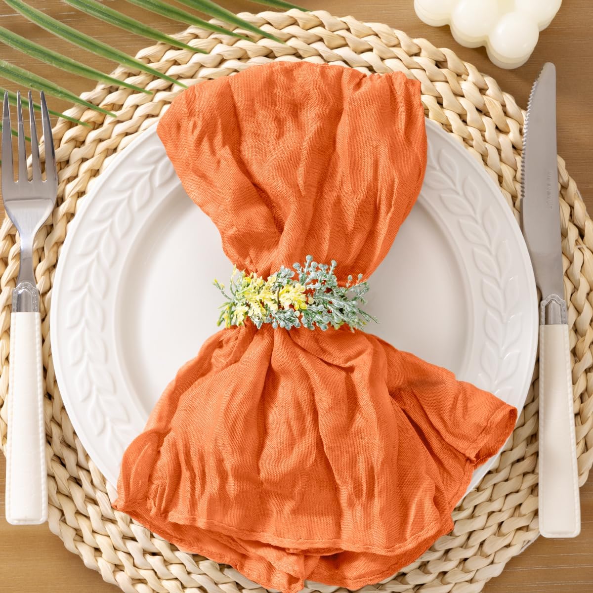 Thumbnail 5 de Socomi Pink Cheesecloth Napkins 21x21