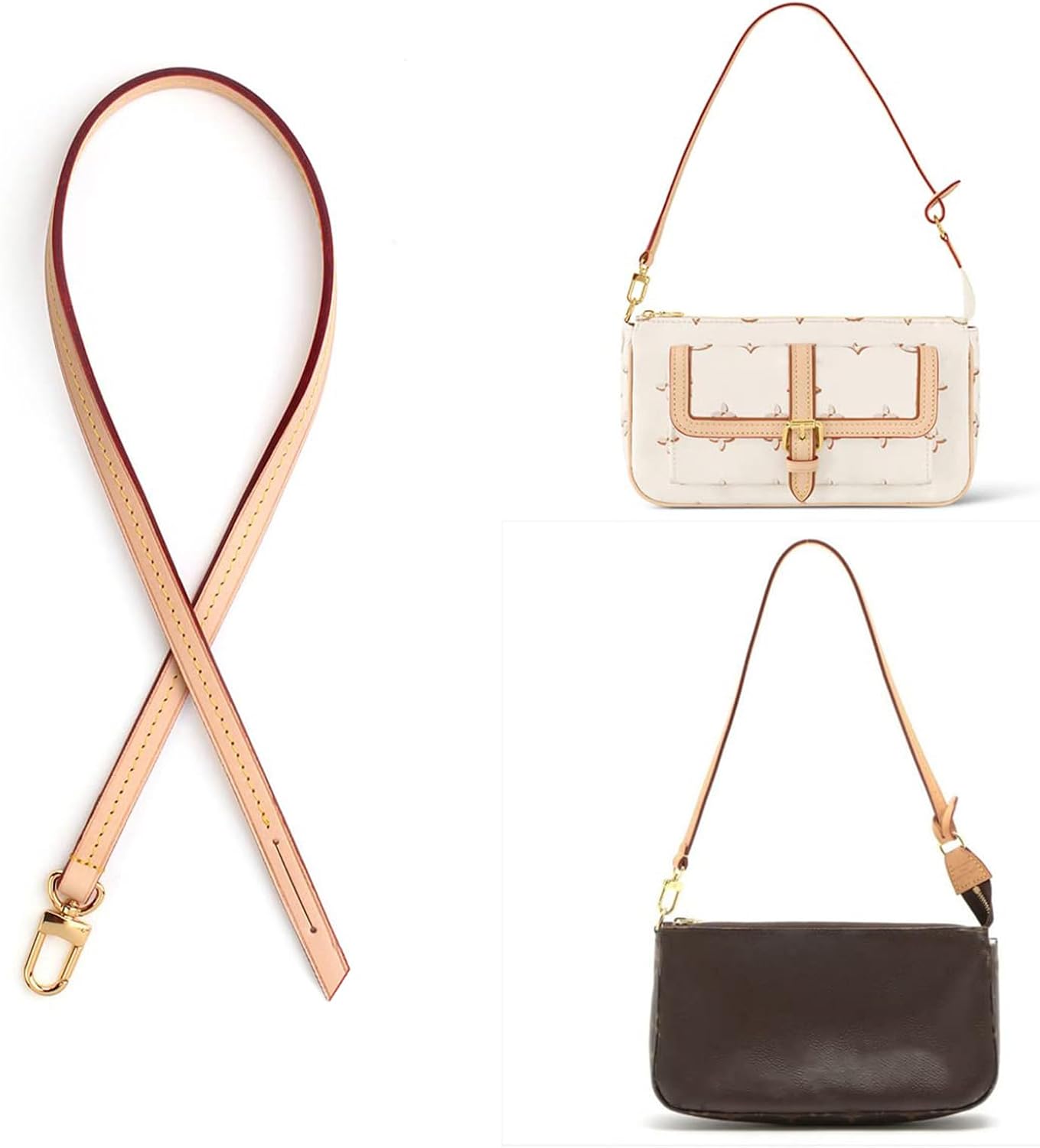 Thumbnail 3 de jiesinlov Vachetta Leder Ersatz Taschenriemen 60cm