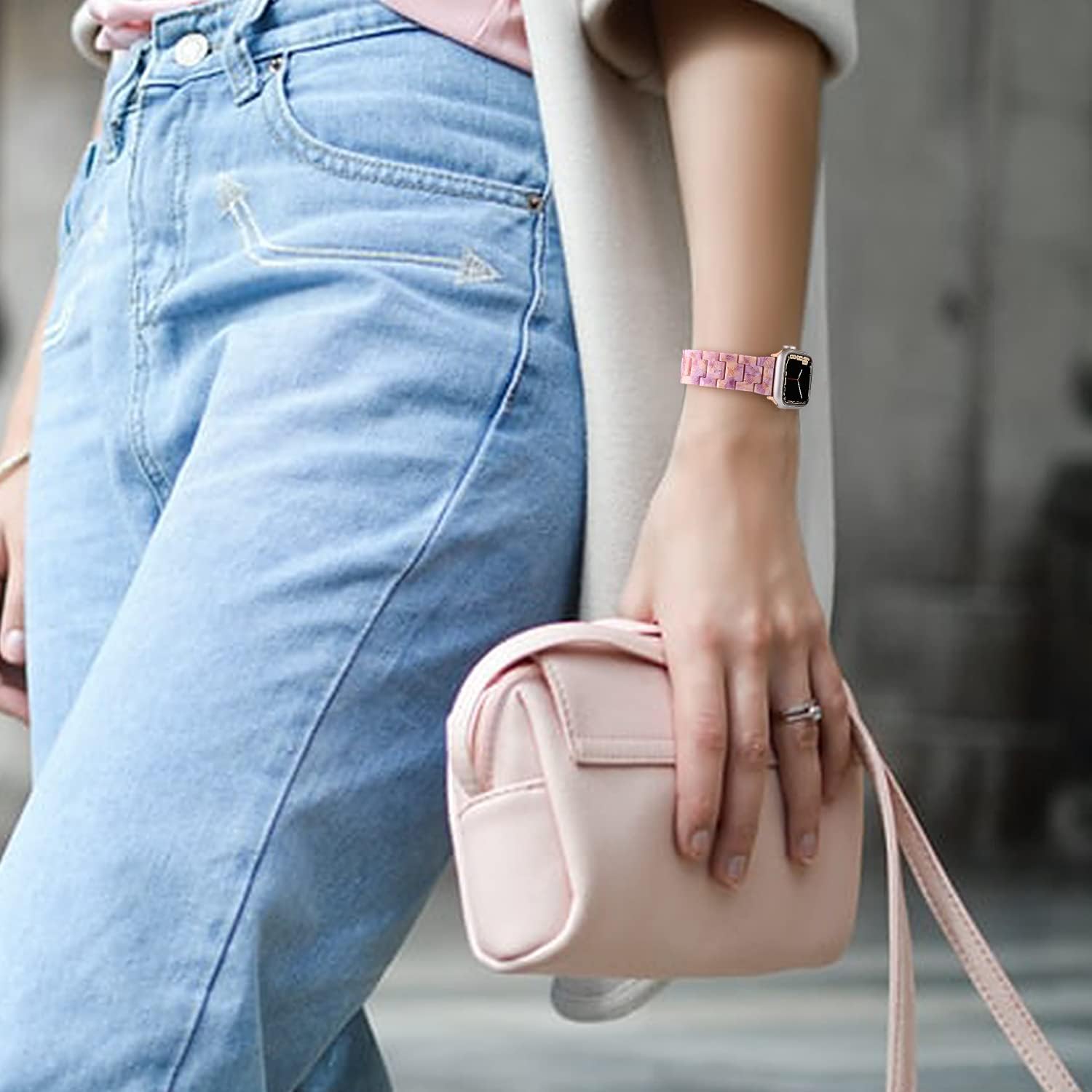Thumbnail 6 de Tuocal Resin Strap for Apple Watch (38-42mm) with Rosegold Stainless Buckle – Lightweight, Elegant Resin Band