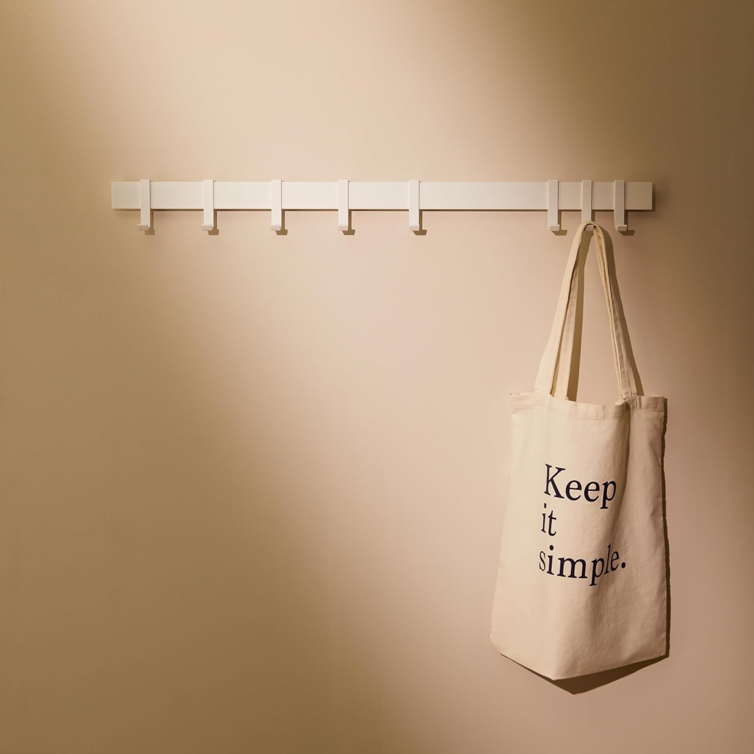 Designfactory Hamburg Coat Hooks Wall Mounted – 80 cm Matte White