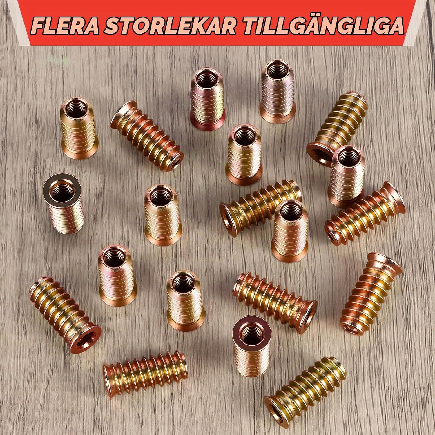 Detalle 1 de msymsyu M4 x 12 mm gänginsatser för trä, 25-pack i förzinkat kolstål