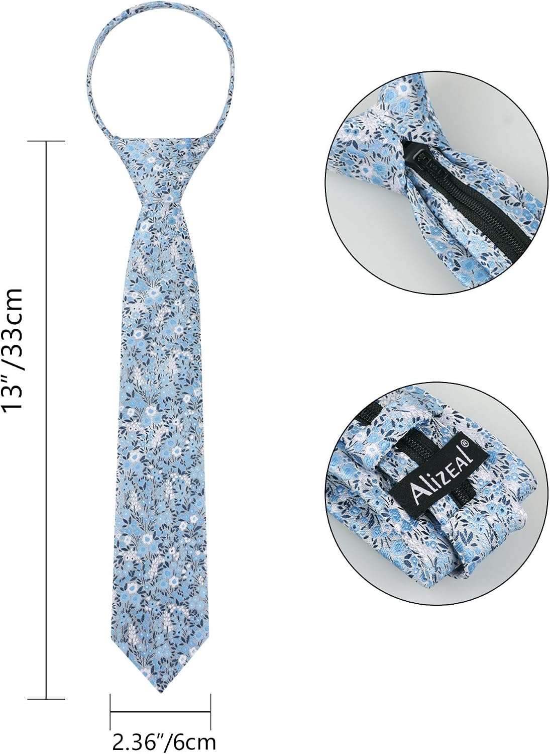 Detalle de Alizeal boys floral pre tied tie 7cm