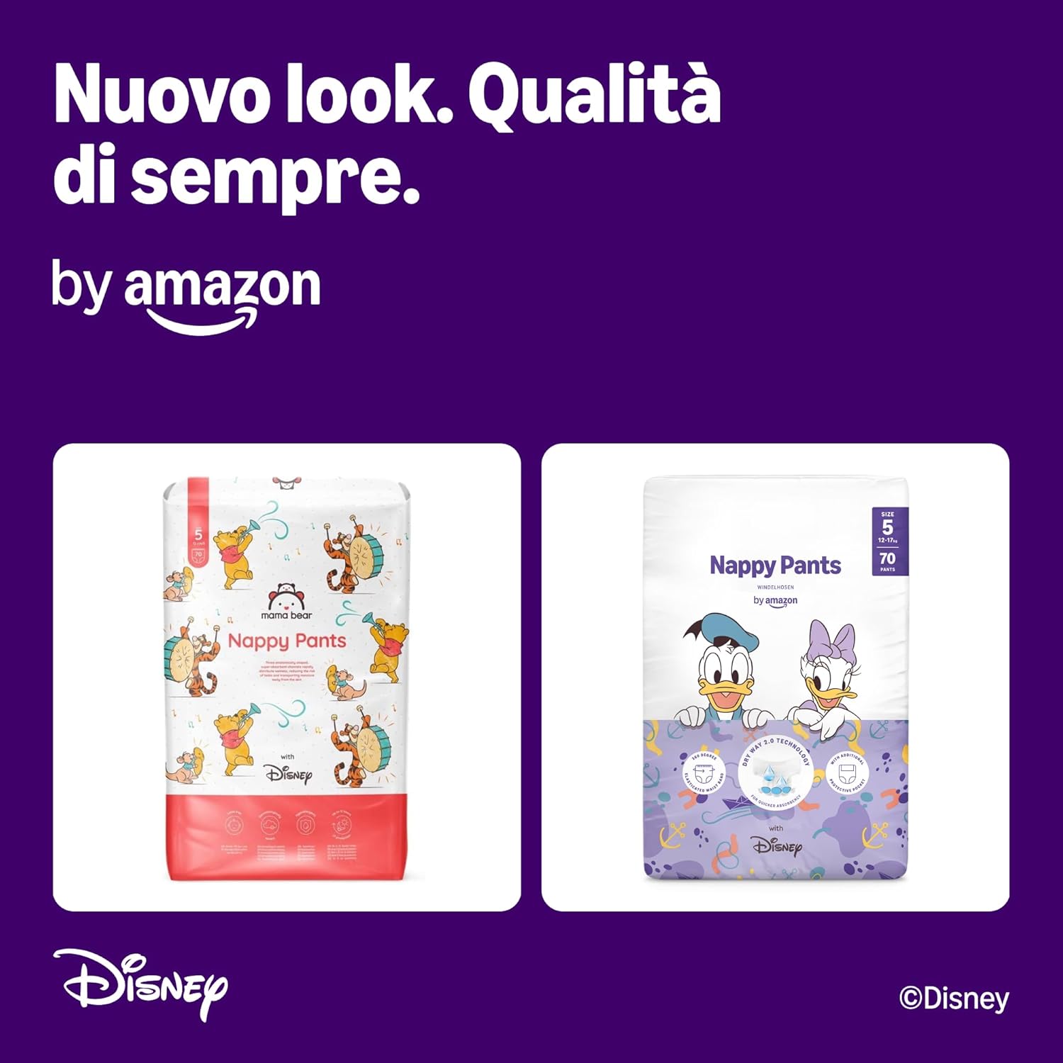 Detalle de Pannolini Mutandina Disney Taglia 5 (12 kg–17 kg), 140 pezzi – Healthcare by Amazon