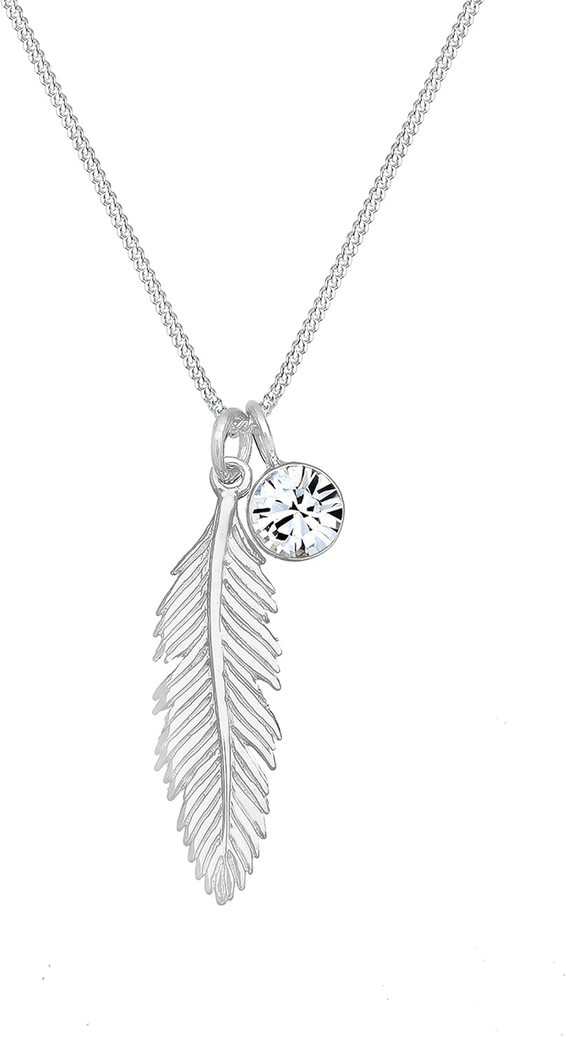 Detalle de Elli Halskette Damen Feder Anhänger Boho – 925 Sterling Silber
