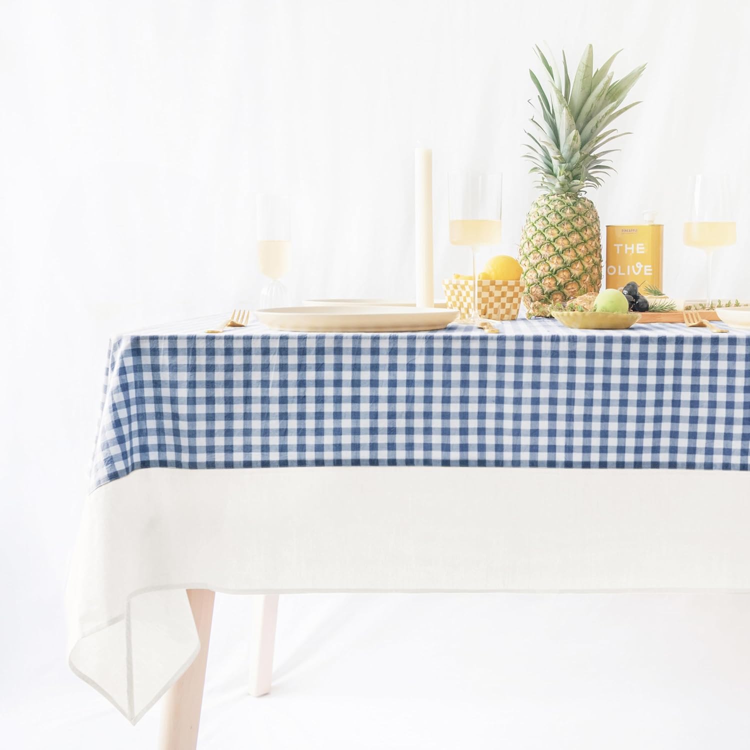 Thumbnail 3 de MONDAY MOOSE Gingham Checkered Farmhouse Tablecloth, 55x70 inches