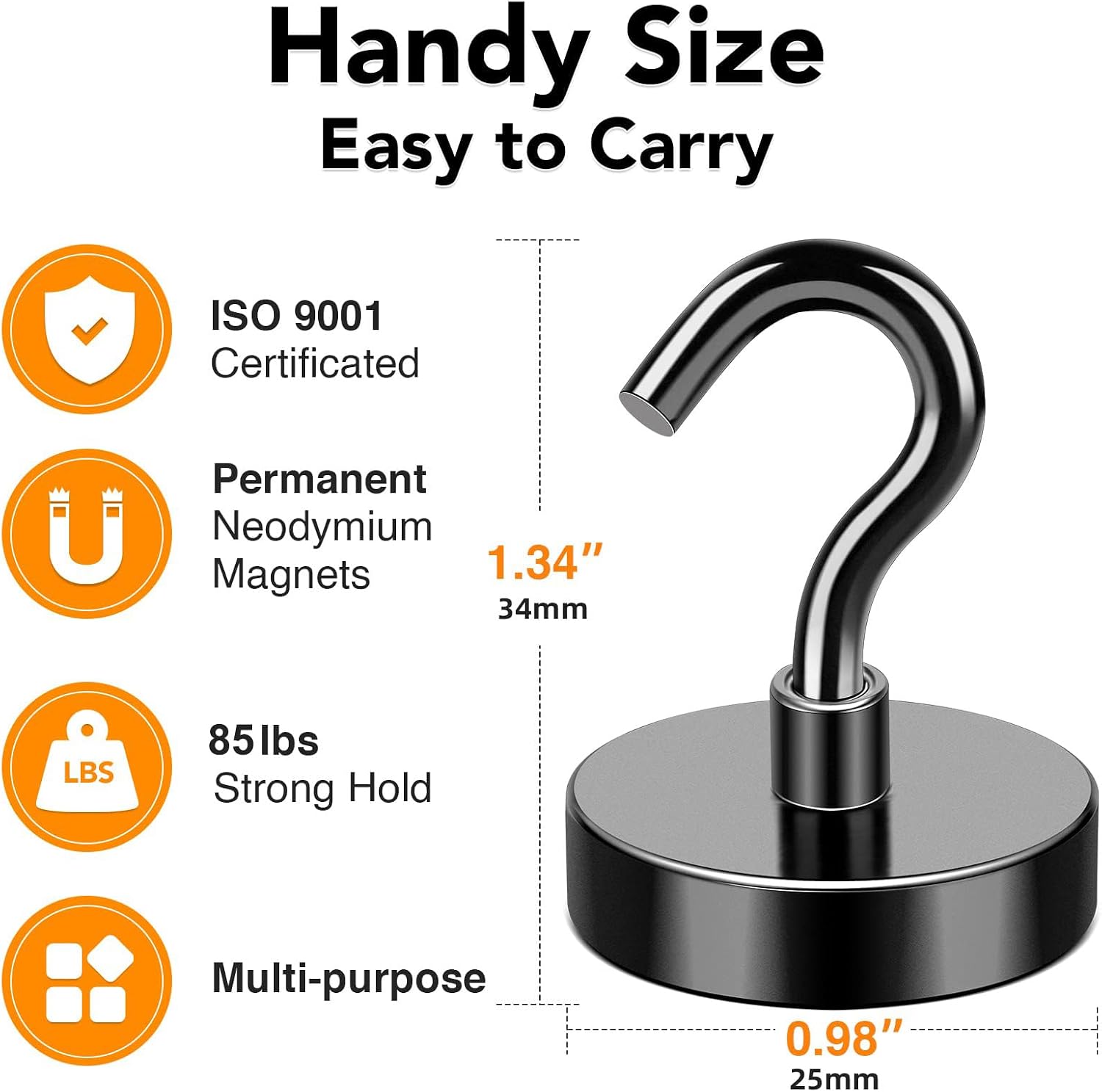 Detalle 2 de MIKEDE Magnetic Hooks 80 lb