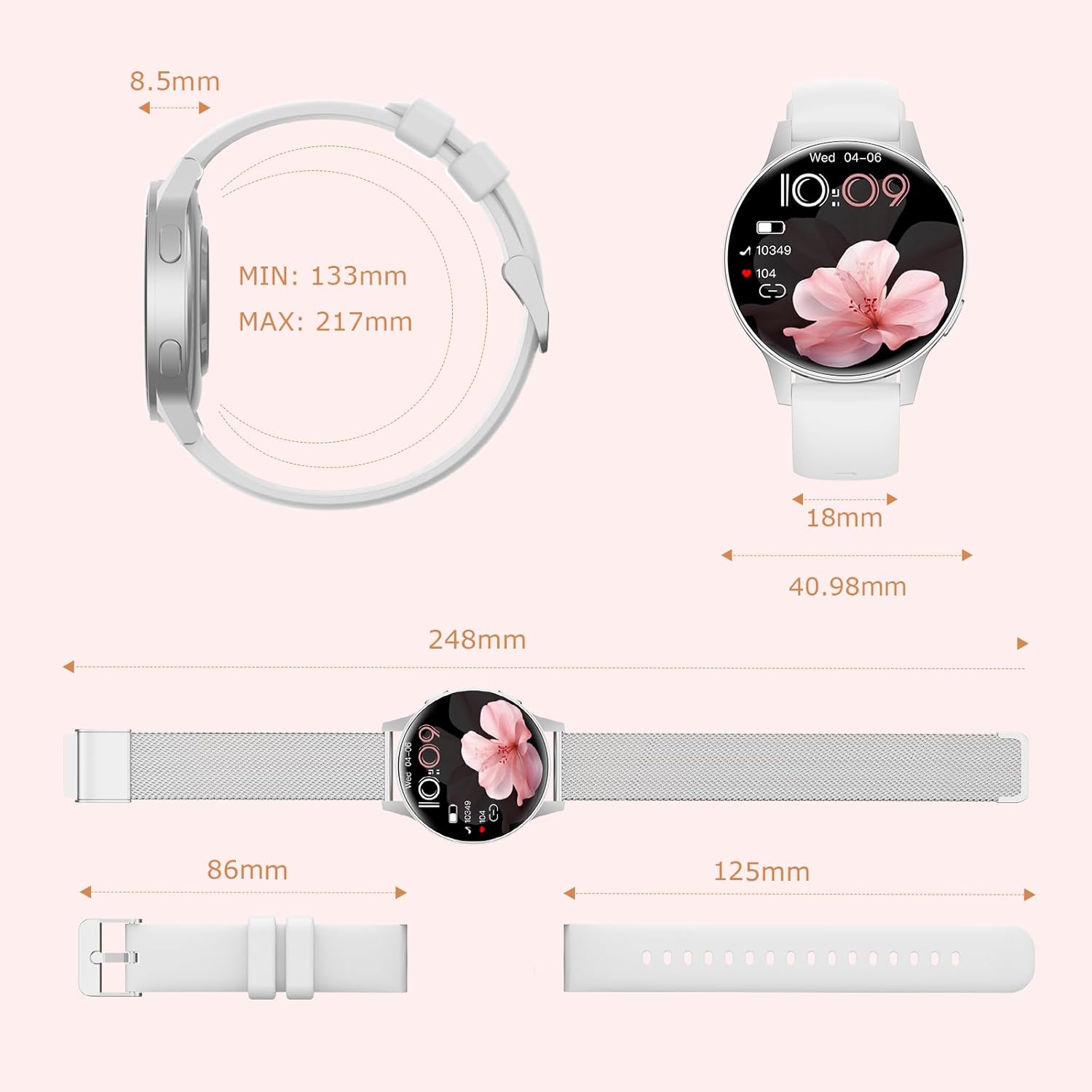 Thumbnail 7 de SLOKSFil Reloj Smart Mujer 1.27" Bluetooth, IP68, Deportes👩💻