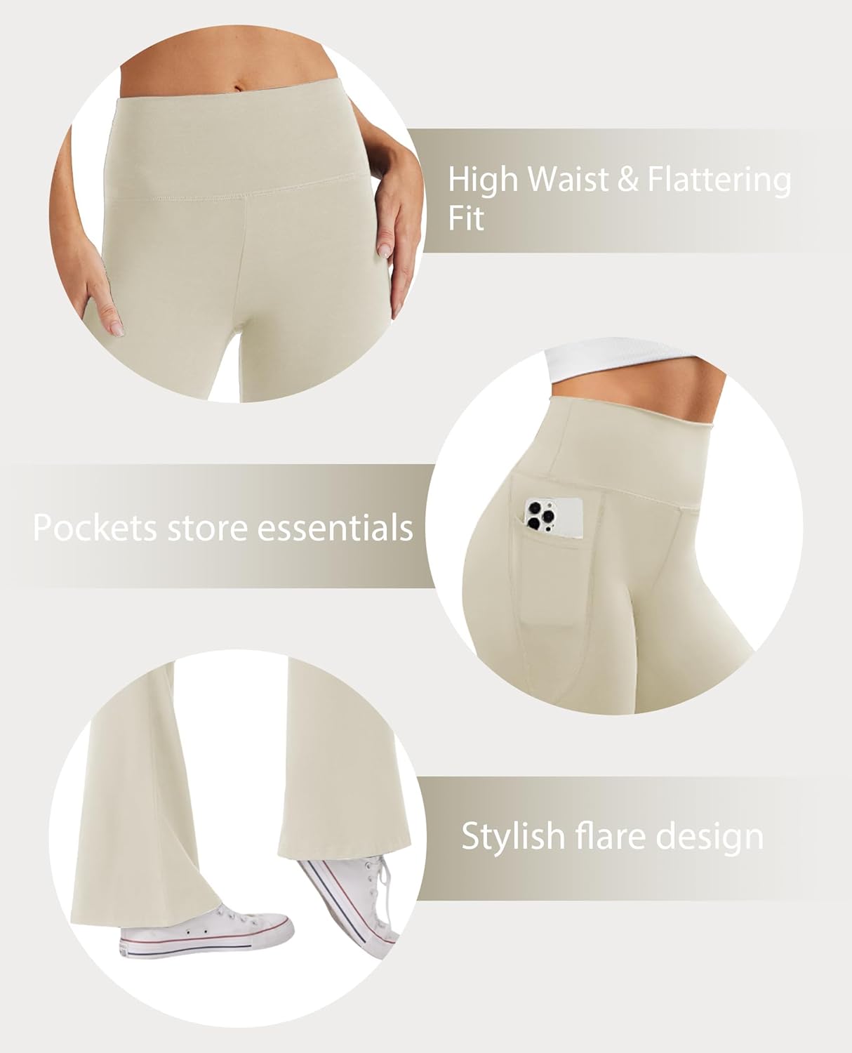 Thumbnail 4 de Glacspyg Yoga Pantalons femme taille haute avec poches – jogging casual stretch