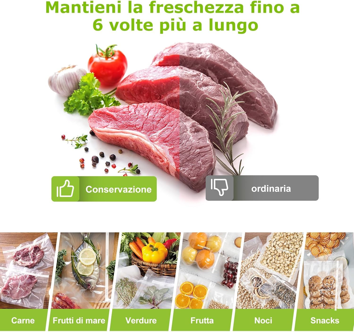 Detalle 1 de Bonsenkitchen VB3207 sacchetti sottovuoto 28 cm