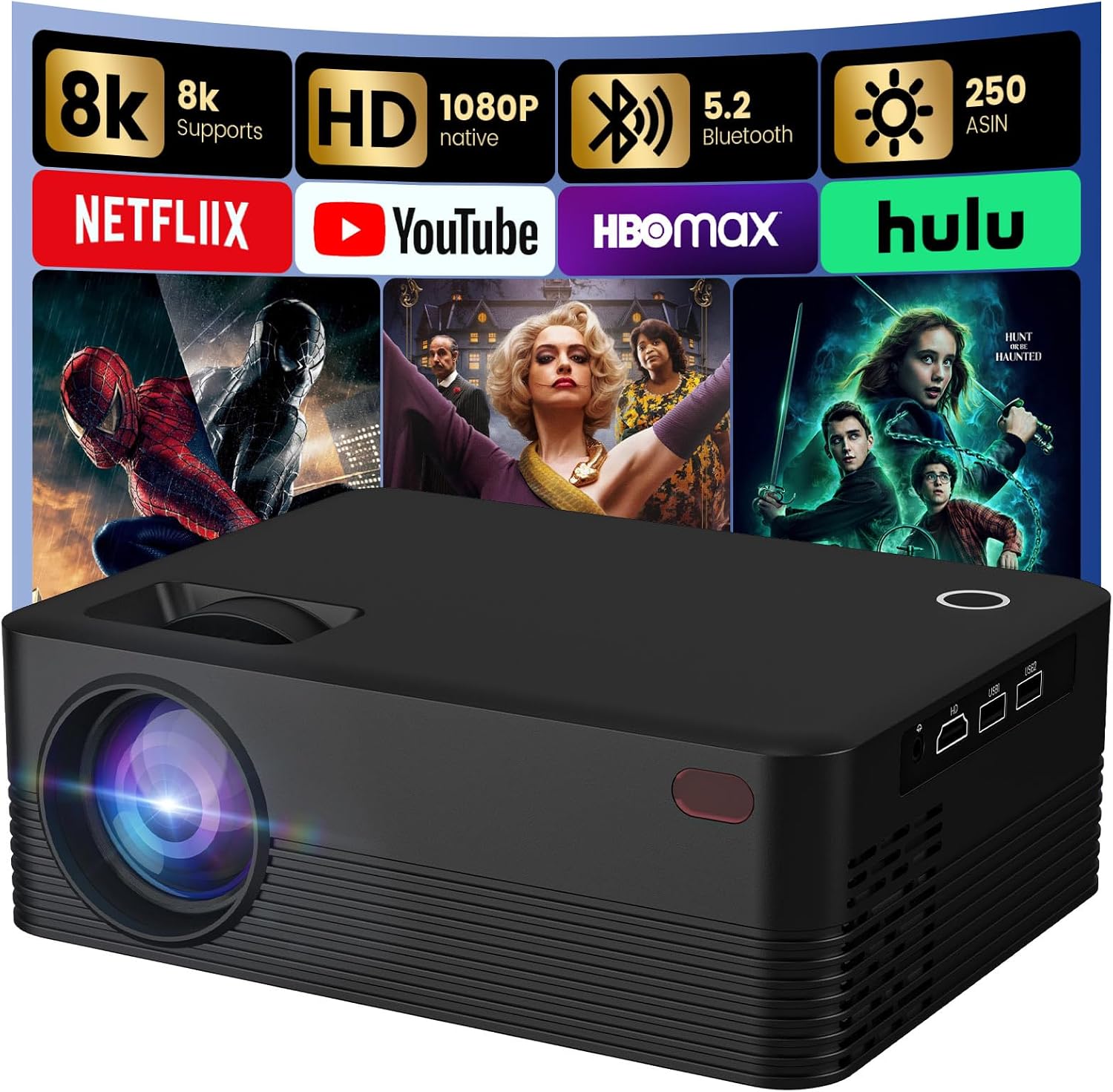 Detalle de H5 Mini Portable Projector 1080P, 200″ screen
