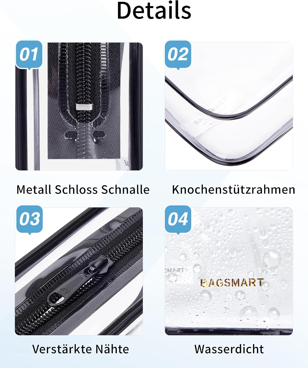 Thumbnail 3 de BAGSMART Transparente Kulturtasche 1,6 L