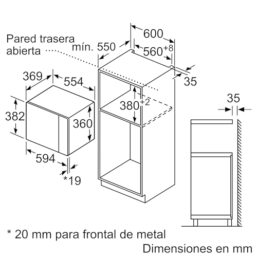Detalle 2 de Bosch BEL554MB0: Microondas Integrable de 25 L con Grill y 8 Programas Automáticos