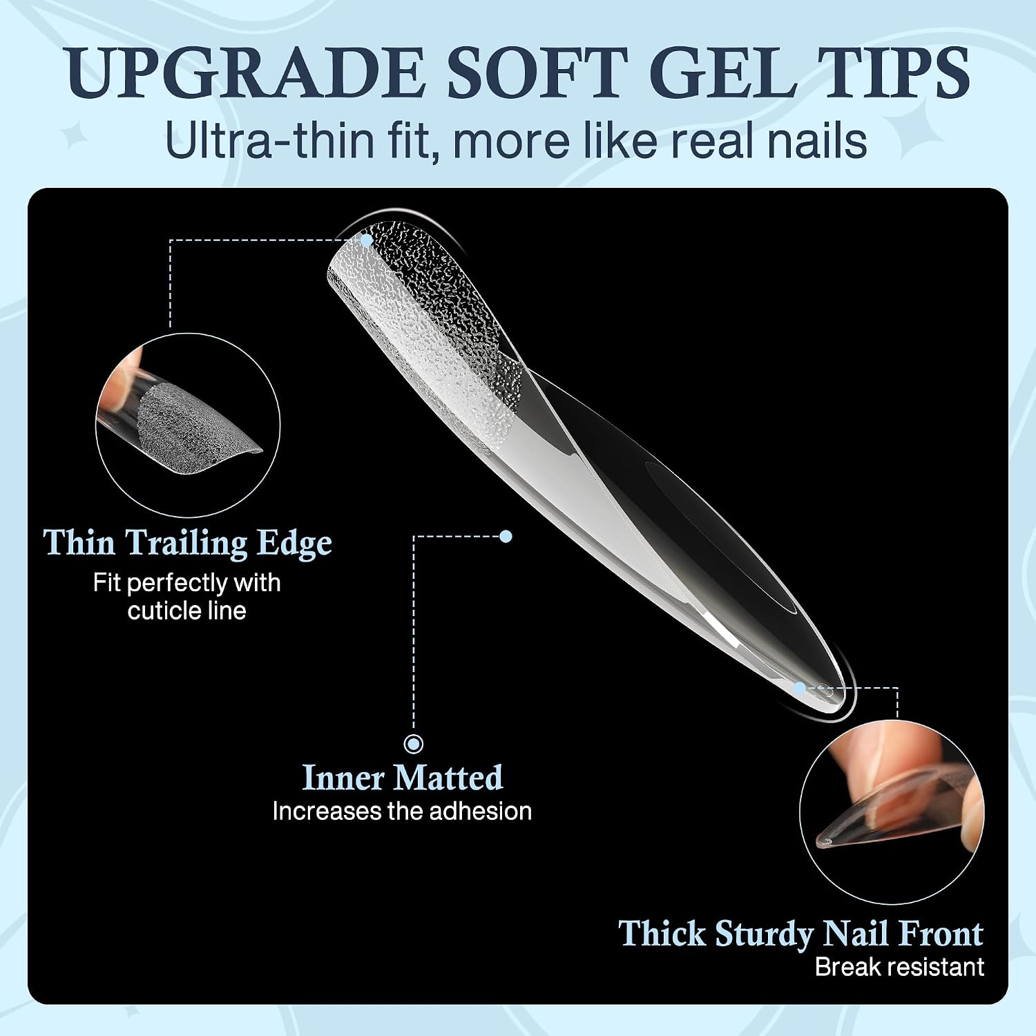 Detalle de Luckyfairy Stiletto Nail Tips, 120-Piece