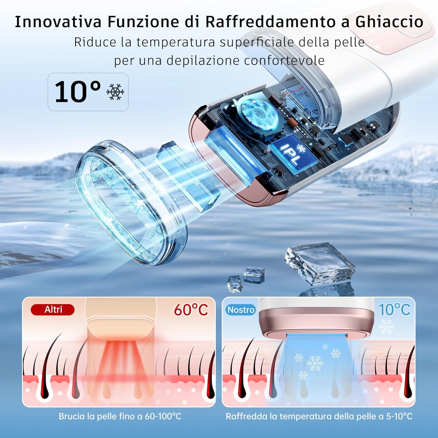 Thumbnail 1 de Beauris epilatore a luce pulsata con raffreddamento e 5 livelli di energia