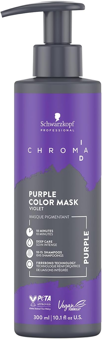 Detalle de Schwarzkopf Professional CHROMA ID Masque de Couleur Semi-Permanent Pourpre 300 ml — Soin tonifiant et revitalisant