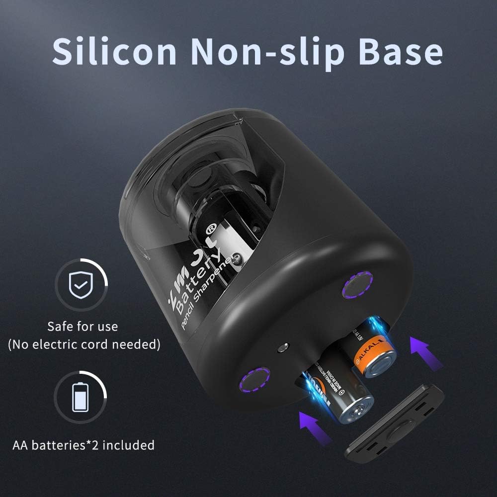 Detalle de ZMOL Electric Pencil Sharpener: Battery-Operated 6–8mm with 3 Blade Holders