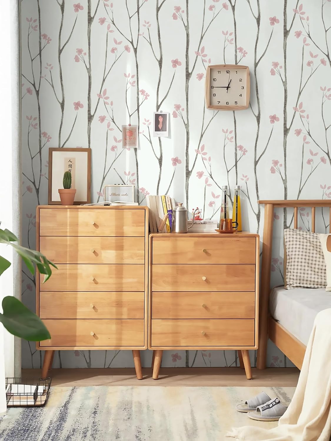 Thumbnail 1 de Timeet Peel and Stick Boho Leaf Wallpaper