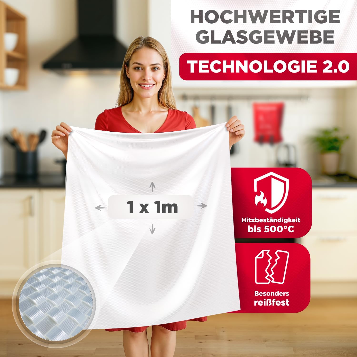 Thumbnail 1 de Contrablaze Feuerlöschdecke im 2er-Set (1x1 m) – Brandschutzdecke für Küche, Haushalt & Auto, EN-zertifiziert