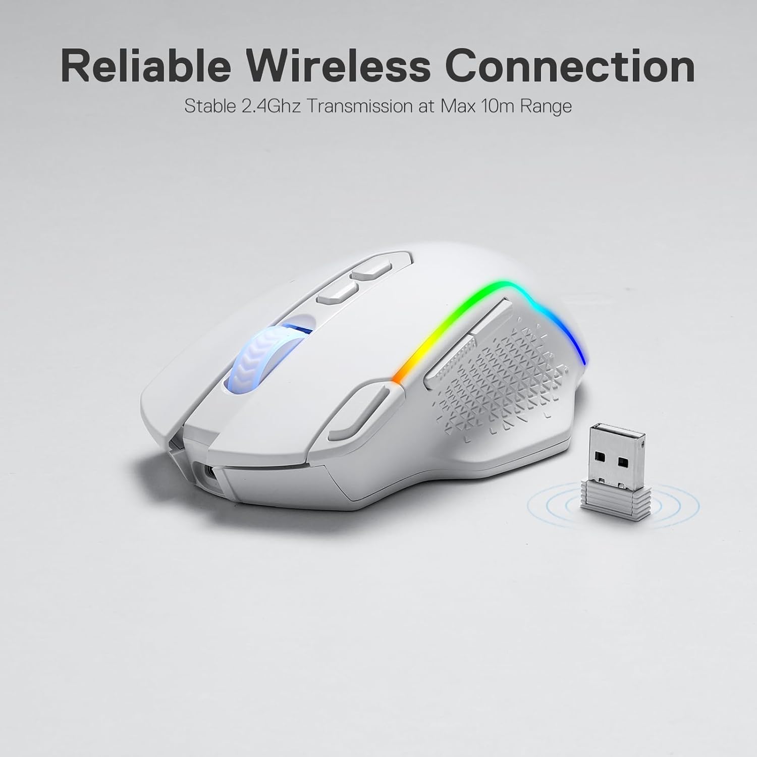 Detalle de Redragon M810 Pro Wireless Gaming Mouse: 10000 DPI, 8 Macro Keys & 45‑Hour Battery