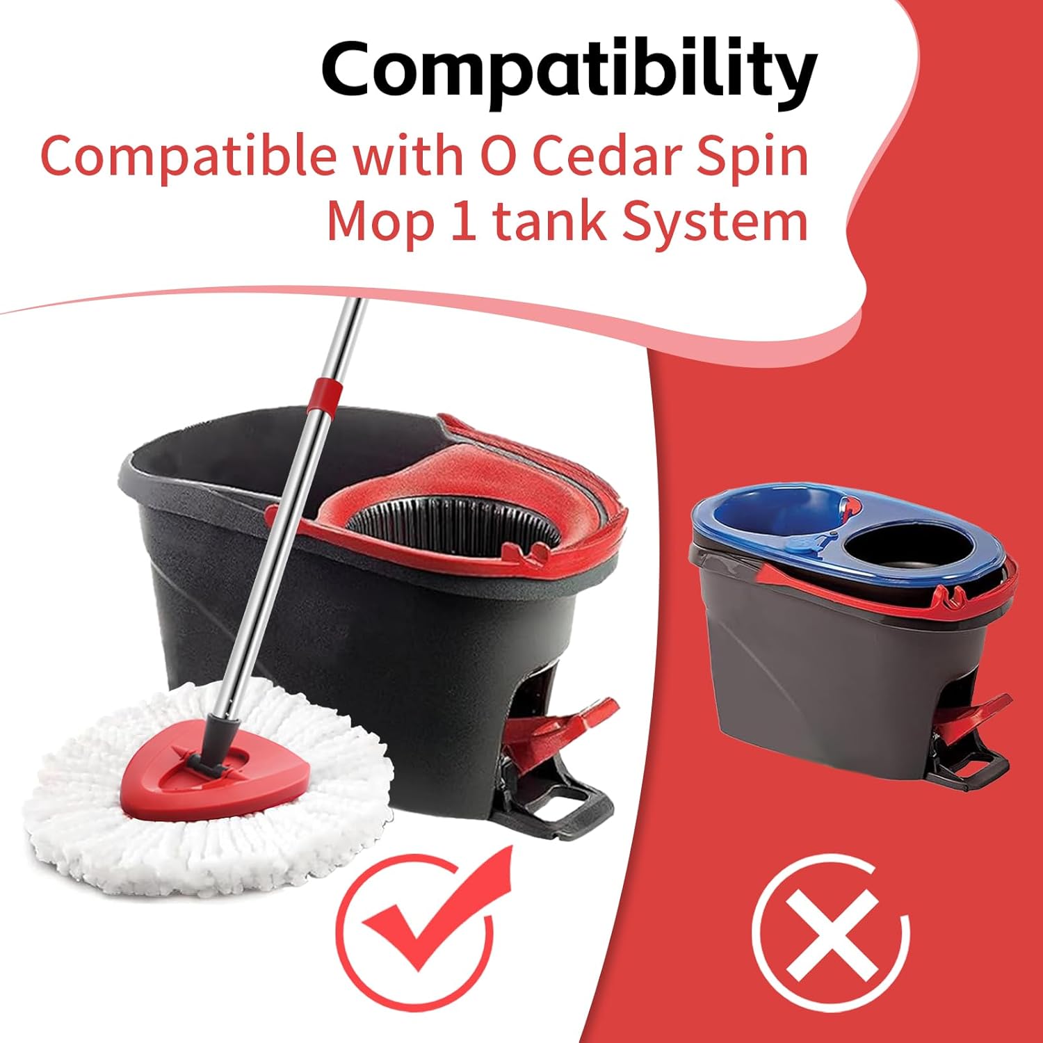 Detalle 2 de ANREKEYH Spin Mop Head, 2 Refills ⚙