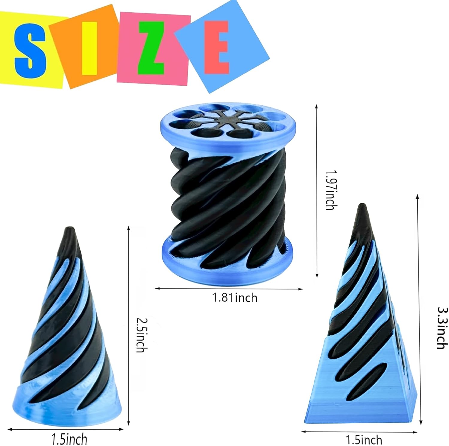 Thumbnail 6 de 3 Packs Impossible Cone: Spiral Cone Fidget Toy • 3D Printed, Stress Relief & Desk Décor