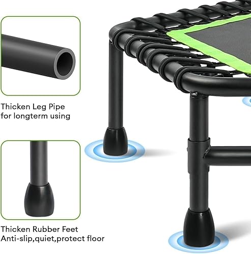Detalle de ONETWOFIT Trampolín de Fitness 107/114cm con Rebote Bungee 🏃♀