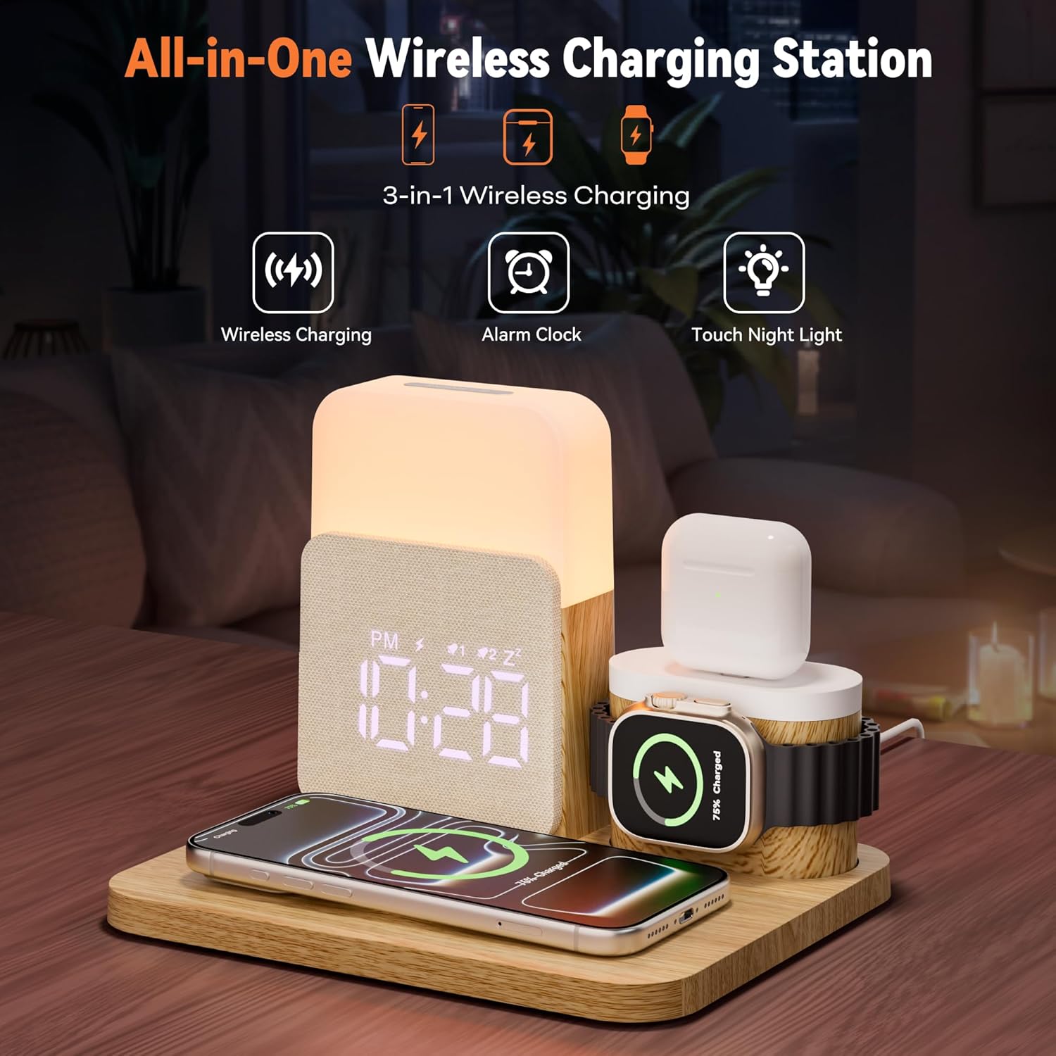 Detalle de COLSUR 6 in 1 wireless charger 25W