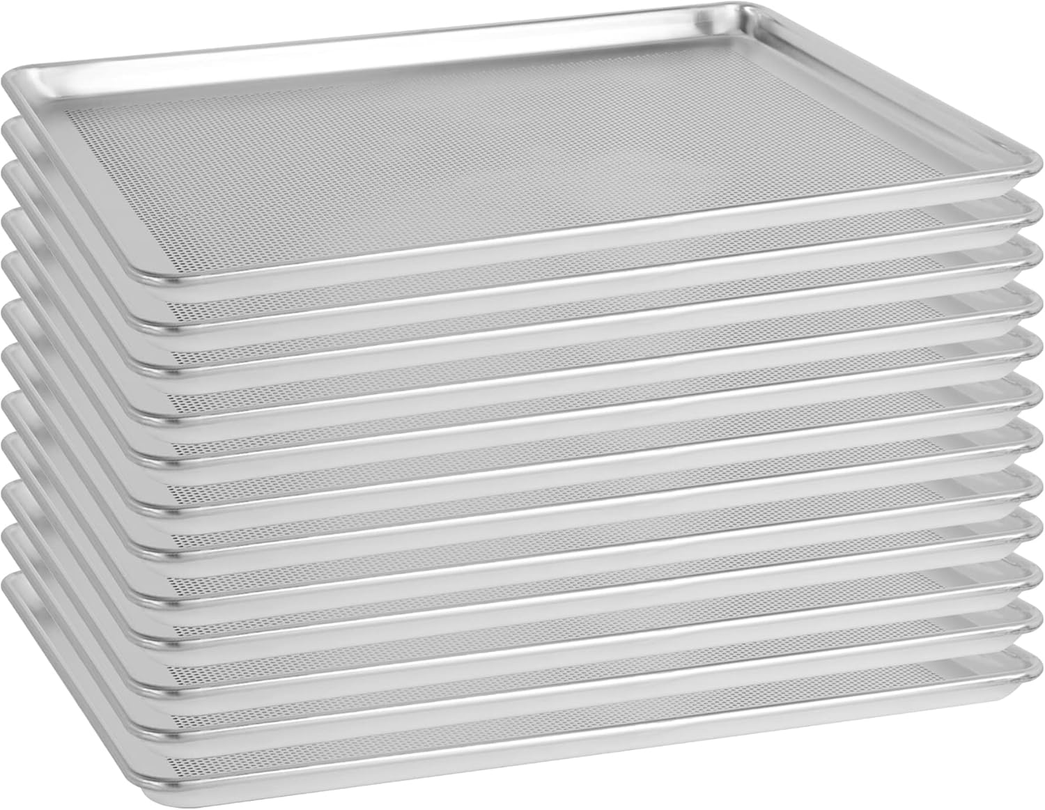 BIEAMA 12 Pack Full Size 26" x 18" Aluminum Perforated Baking Sheets – Commercial NSF Certified