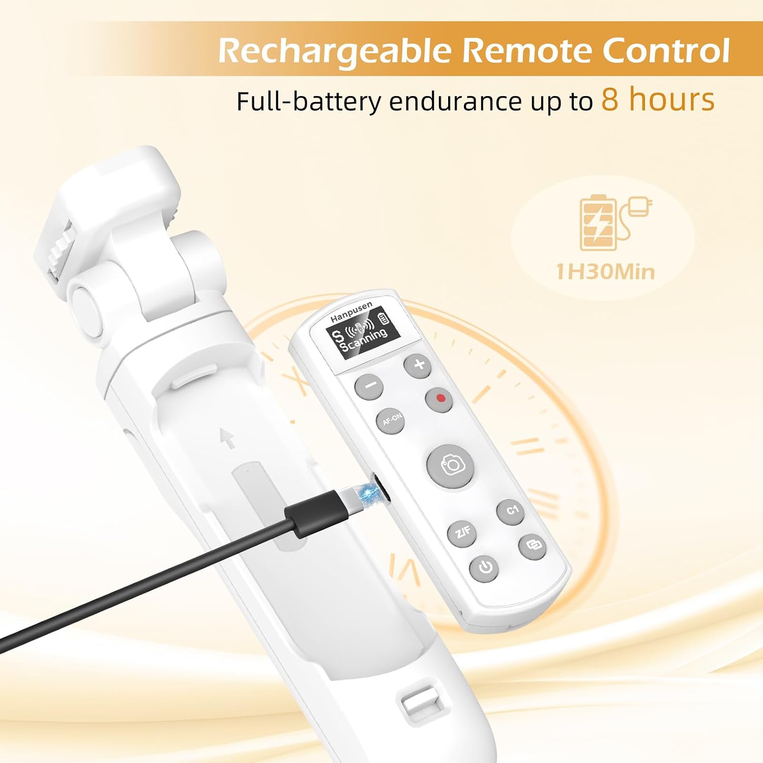 Detalle de Sony Tripod Wireless Shooting Grip with Shutter Release — Mini Tripod for ZV Series and More (White)