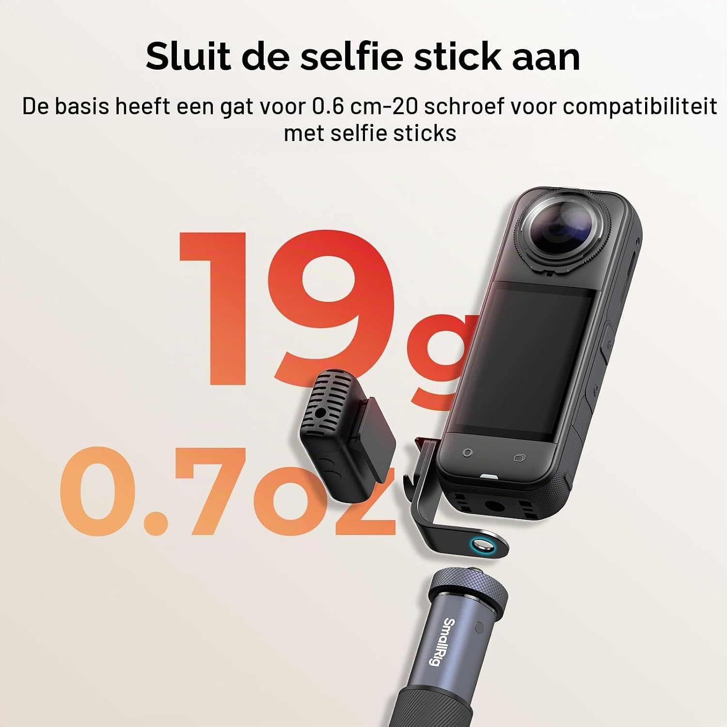 Detalle 2 de SMALLRIG 5825 coldshoehouder voor Insta360 X5/X4, 360° draaibaar
