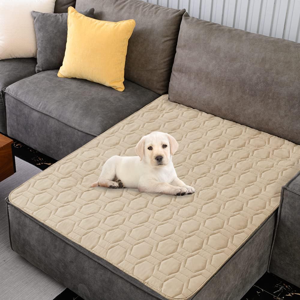 Detalle de Tcksstex 40x50 Waterproof Dog Couch Cover, Non-Slip Beige Polyester