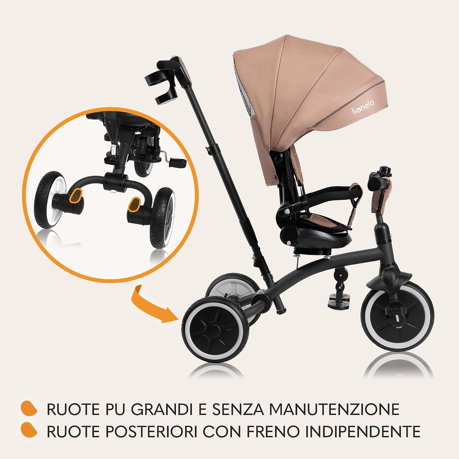 Thumbnail 2 de LIONELO Tris Plus 2in1: triciclo e passeggino pieghevole per crescere con il bambino