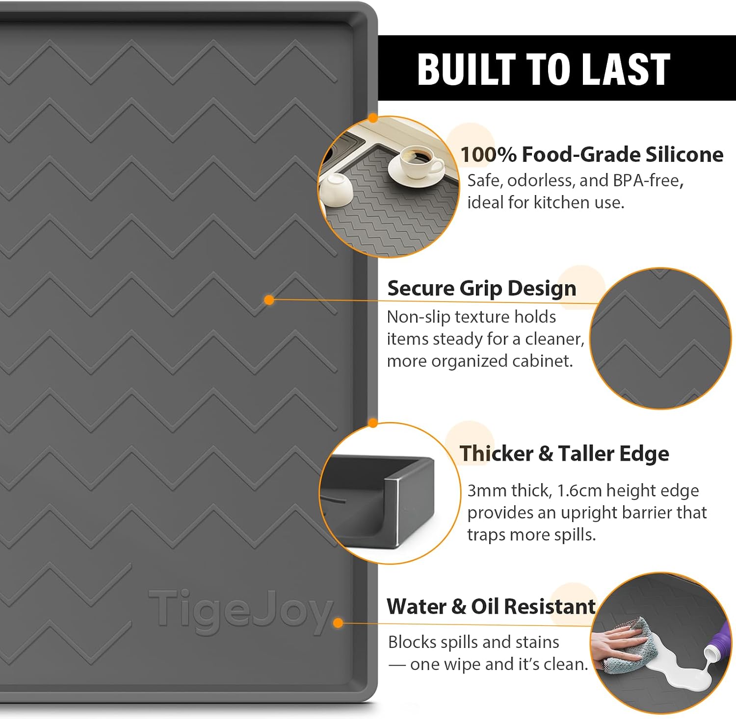 Detalle de TigeJoy 34" x 22" Under Sink Mat Waterproof Protector