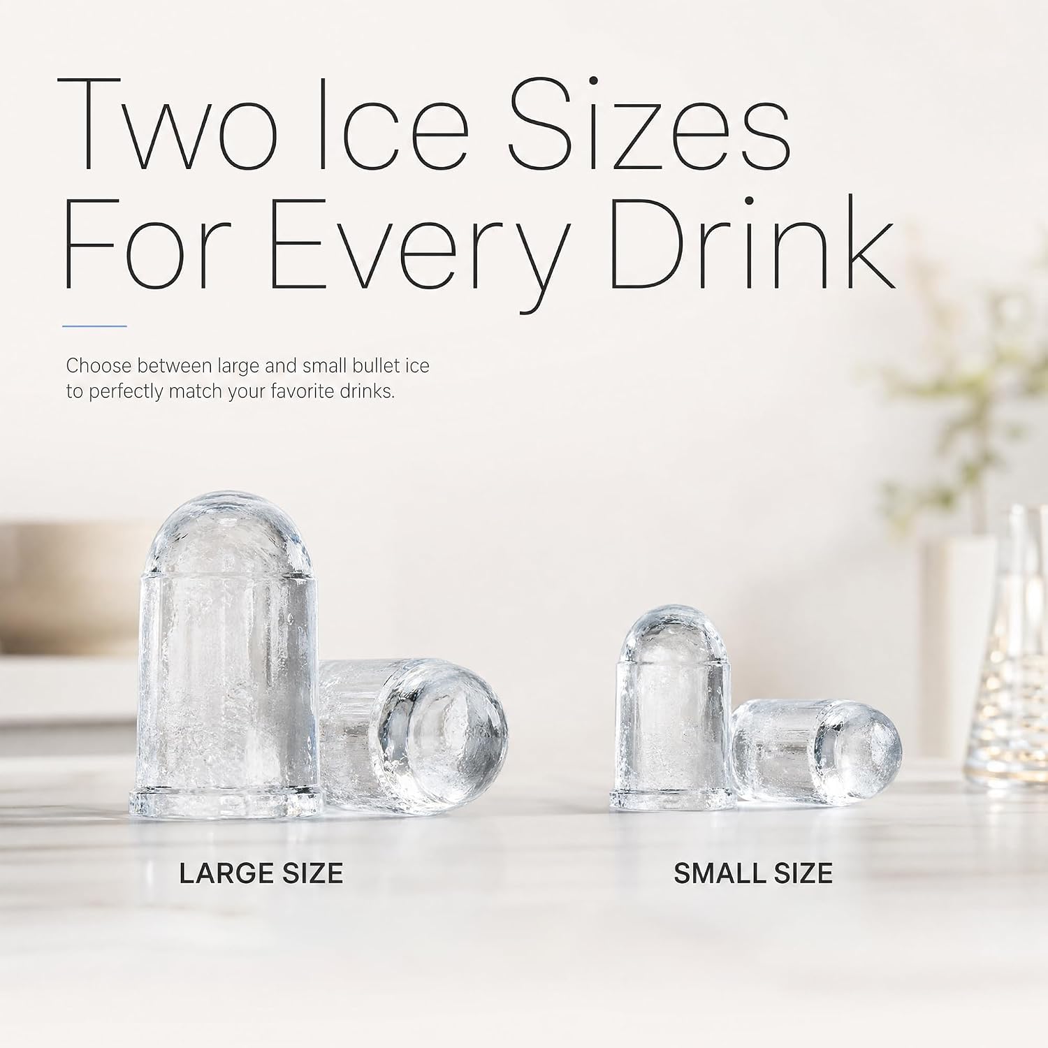 Detalle 2 de Borcolo BO-FZB-12X9C Countertop Ice Maker, 2 Bullet Sizes, 9 Cubes in 6 Minutes