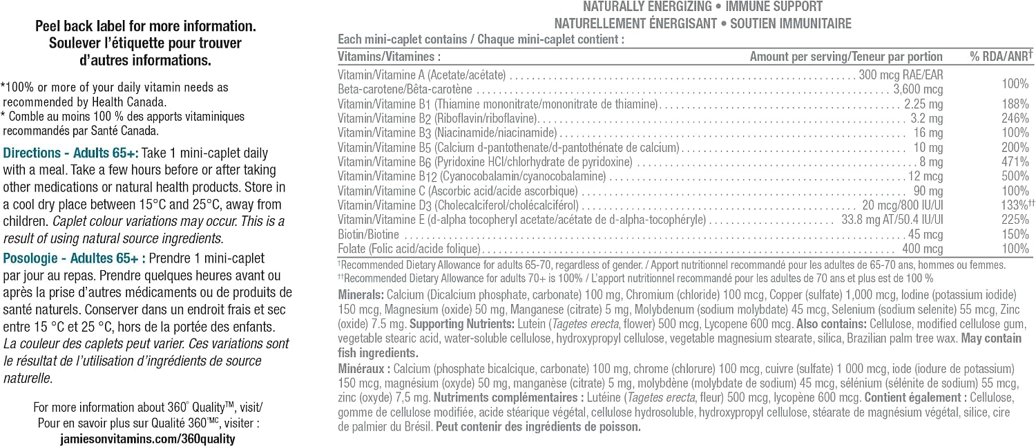 Thumbnail 4 de Jamieson 100% Complete Multivitamin Platinum 65+, 115 Mini Caplets