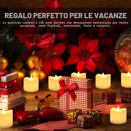 Detalle de CNMTCCO Candela LED senza fiamma 24 pezzi – Luce calda e sicura per decorazioni festive
