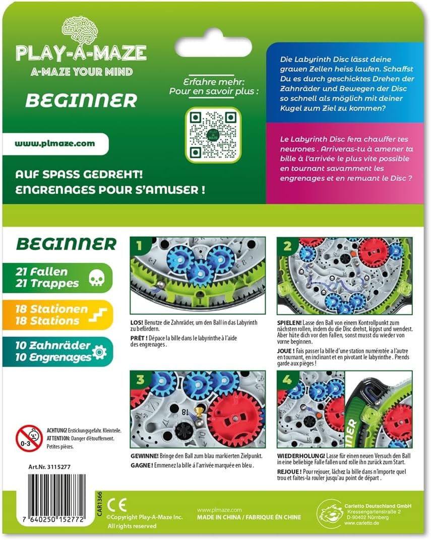 Detalle 2 de Play-a-Maze 3115277 Kugellabyrinth Beginner – Travel-Disk für Anfänger ab 8 Jahren
